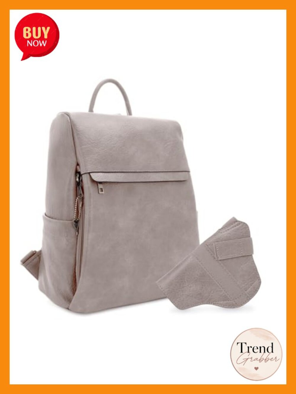 Faux Leather Concealed Carry Backpack Purse with Lock and Key and Holster